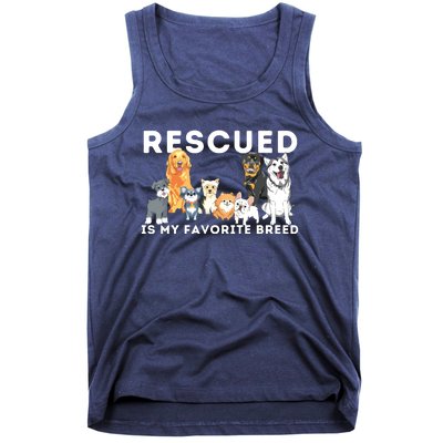 Rescued Is My Favorite Breed Animal Rescue Tank Top