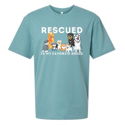 Rescued Is My Favorite Breed Animal Rescue Sueded Cloud Jersey T-Shirt