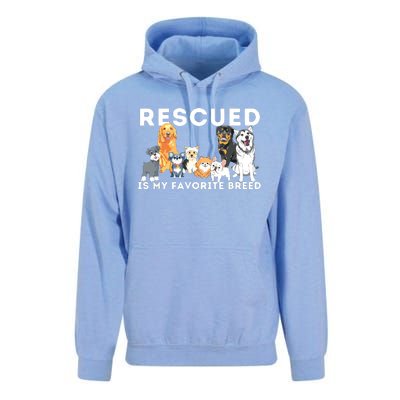 Rescued Is My Favorite Breed Animal Rescue Unisex Surf Hoodie