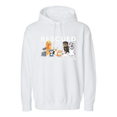 Rescued Is My Favorite Breed Animal Rescue Garment-Dyed Fleece Hoodie