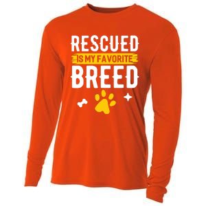 Rescued Is My Favorite Breed Funny Animal Rescue Foster Cooling Performance Long Sleeve Crew