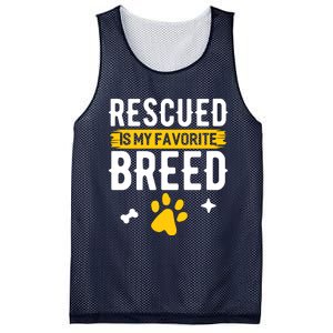 Rescued Is My Favorite Breed Funny Animal Rescue Foster Mesh Reversible Basketball Jersey Tank