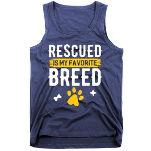 Rescued Is My Favorite Breed Funny Animal Rescue Foster Tank Top