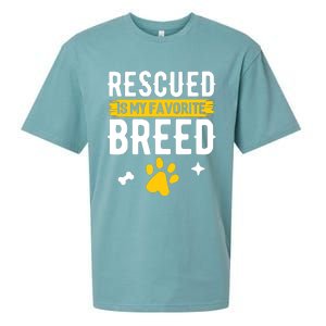 Rescued Is My Favorite Breed Funny Animal Rescue Foster Sueded Cloud Jersey T-Shirt