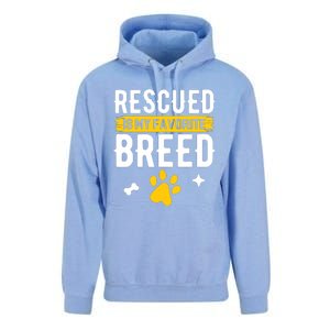 Rescued Is My Favorite Breed Funny Animal Rescue Foster Unisex Surf Hoodie