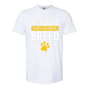 Rescued Is My Favorite Breed Funny Animal Rescue Foster Softstyle CVC T-Shirt