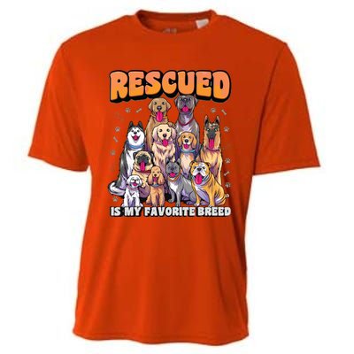 Rescued Is My Favorite Breed Shirts Animal Rescue Dog Rescue Cooling Performance Crew T-Shirt