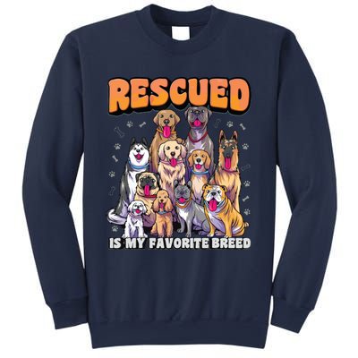 Rescued Is My Favorite Breed Shirts Animal Rescue Dog Rescue Sweatshirt