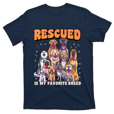 Rescued Is My Favorite Breed Shirts Animal Rescue Dog Rescue T-Shirt