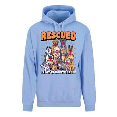 Rescued Is My Favorite Breed Shirts Animal Rescue Dog Rescue Unisex Surf Hoodie