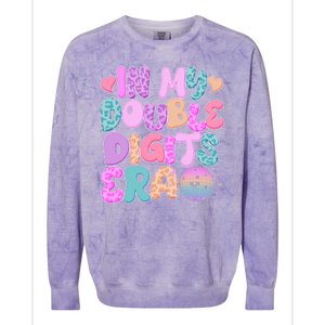 Retro In My Double Digits Era Colorblast Crewneck Sweatshirt