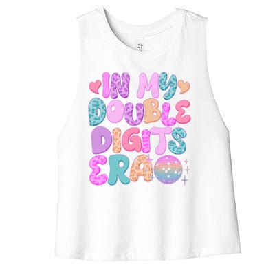 Retro In My Double Digits Era Women's Racerback Cropped Tank