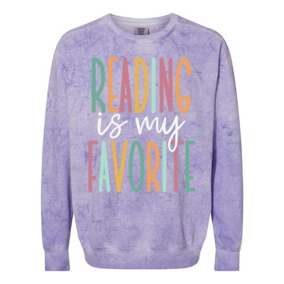 Reading Is My Favorite Gift Colorblast Crewneck Sweatshirt