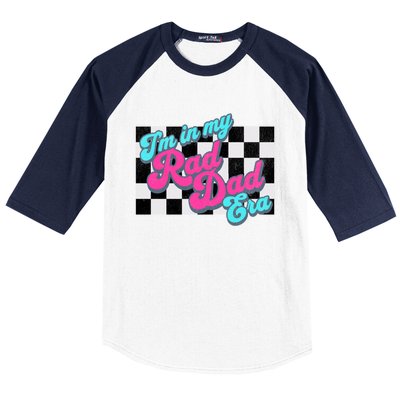 Retro In My Rad Dad Era Funny Dad Groovy Rad Dad Gift Baseball Sleeve Shirt