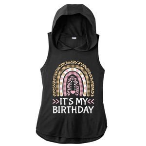 Rainbow It's My Birthday for Teens Girls Birthday Gift Ladies PosiCharge Tri-Blend Wicking Draft Hoodie Tank