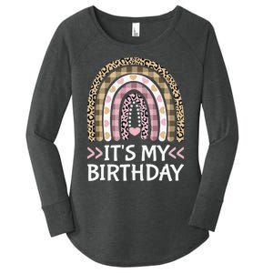 Rainbow It's My Birthday for Teens Girls Birthday Gift Women's Perfect Tri Tunic Long Sleeve Shirt