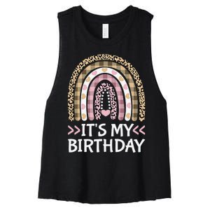 Rainbow It's My Birthday for Teens Girls Birthday Gift Women's Racerback Cropped Tank