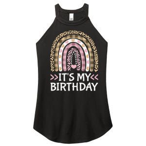 Rainbow It's My Birthday for Teens Girls Birthday Gift Women's Perfect Tri Rocker Tank