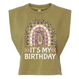 Rainbow It's My Birthday for Teens Girls Birthday Gift Garment-Dyed Women's Muscle Tee