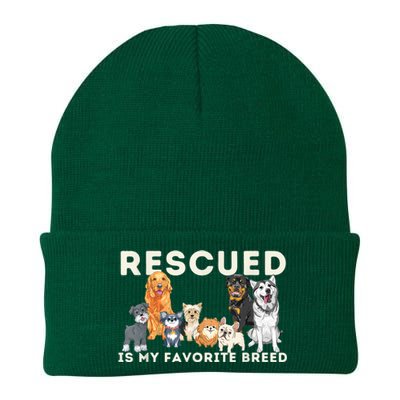 Rescued Is My Favorite Breed Animal Rescue Knit Cap Winter Beanie