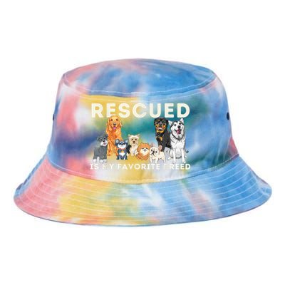 Rescued Is My Favorite Breed Animal Rescue Tie Dye Newport Bucket Hat