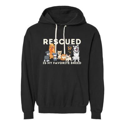 Rescued Is My Favorite Breed Animal Rescue Garment-Dyed Fleece Hoodie