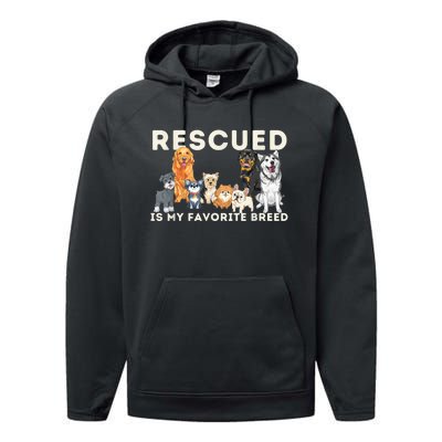 Rescued Is My Favorite Breed Animal Rescue Performance Fleece Hoodie