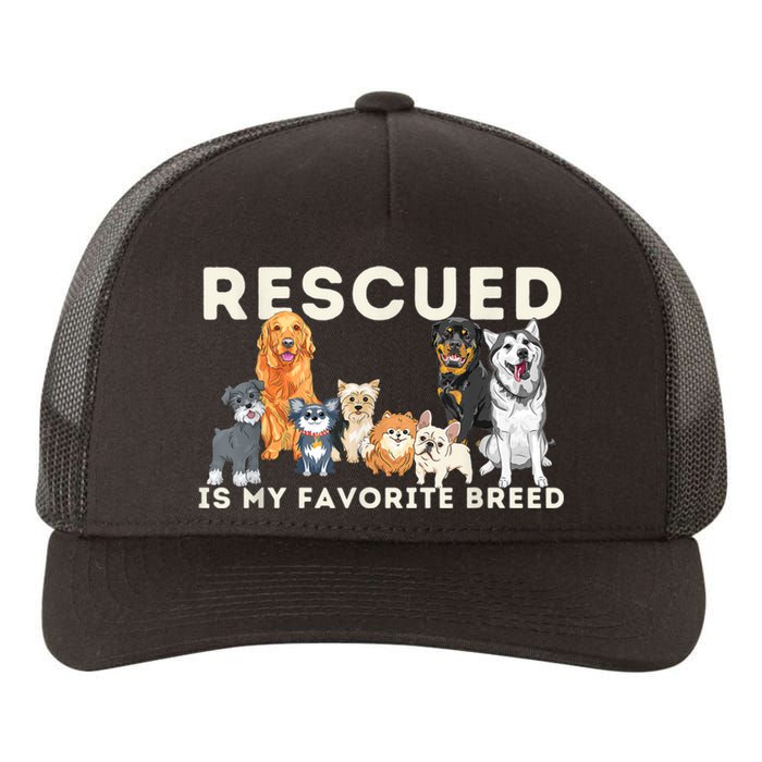 Rescued Is My Favorite Breed Animal Rescue Yupoong Adult 5-Panel Trucker Hat