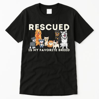 Rescued Is My Favorite Breed Animal Rescue Tall T-Shirt