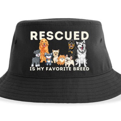 Rescued Is My Favorite Breed Animal Rescue Sustainable Bucket Hat