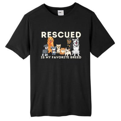 Rescued Is My Favorite Breed Animal Rescue Tall Fusion ChromaSoft Performance T-Shirt