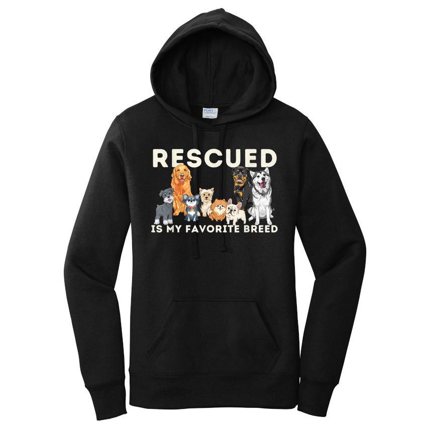 Rescued Is My Favorite Breed Animal Rescue Women's Pullover Hoodie