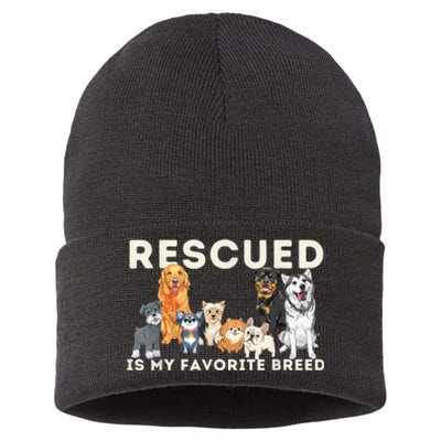 Rescued Is My Favorite Breed Animal Rescue Sustainable Knit Beanie