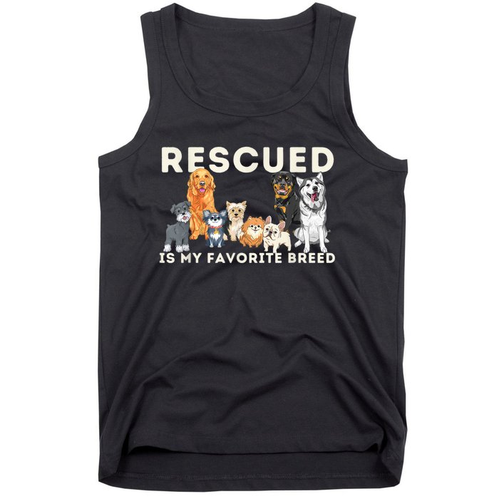 Rescued Is My Favorite Breed Animal Rescue Tank Top