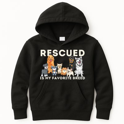 Rescued Is My Favorite Breed Animal Rescue Kids Hoodie