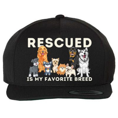 Rescued Is My Favorite Breed Animal Rescue Wool Snapback Cap