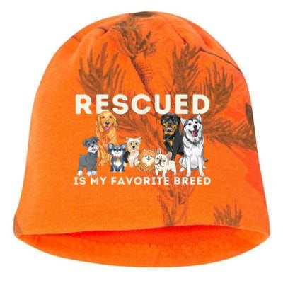 Rescued Is My Favorite Breed Animal Rescue Kati - Camo Knit Beanie