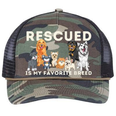 Rescued Is My Favorite Breed Animal Rescue Retro Rope Trucker Hat Cap