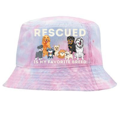 Rescued Is My Favorite Breed Animal Rescue Tie-Dyed Bucket Hat