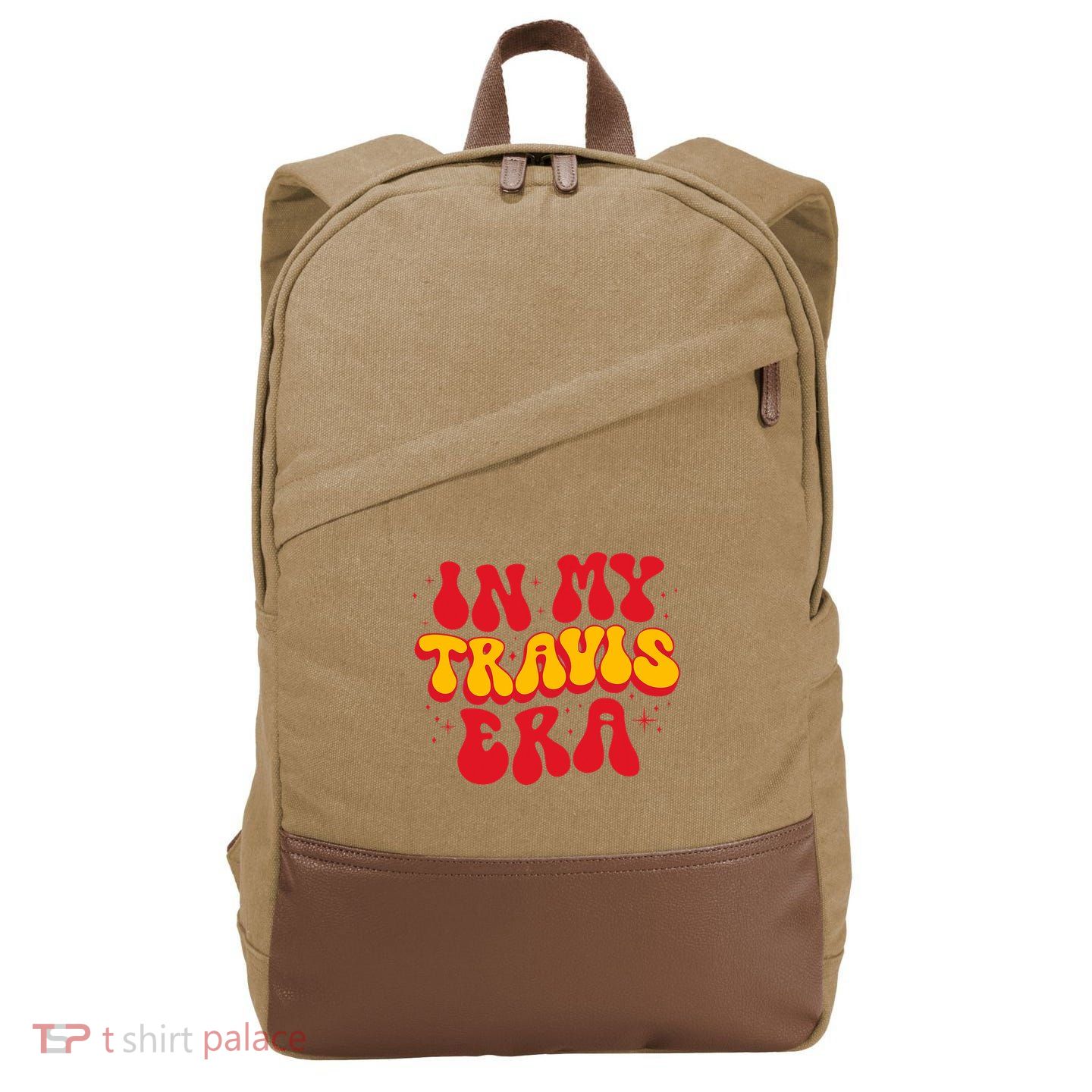 Retro In My Travis Era Cotton Canvas Backpack