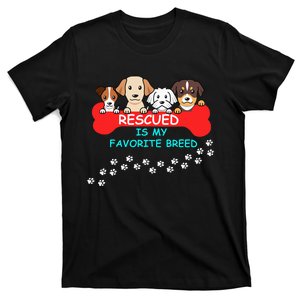 Rescued Is My Favorite Breed Dog Lover Gift T-Shirt