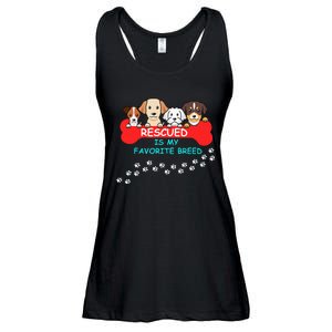 Rescued Is My Favorite Breed Dog Lover Gift Ladies Essential Flowy Tank