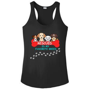 Rescued Is My Favorite Breed Dog Lover Gift Ladies PosiCharge Competitor Racerback Tank