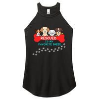 Rescued Is My Favorite Breed Dog Lover Gift Women's Perfect Tri Rocker Tank