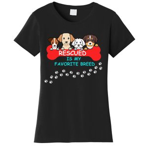 Rescued Is My Favorite Breed Dog Lover Gift Women's T-Shirt