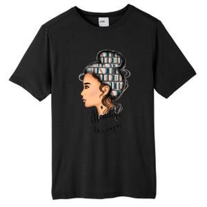 Reading Is My Therapy Messy Bun Gift Tall Fusion ChromaSoft Performance T-Shirt