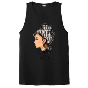 Reading Is My Therapy Messy Bun Gift PosiCharge Competitor Tank