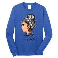 Reading Is My Therapy Messy Bun Gift Long Sleeve Shirt