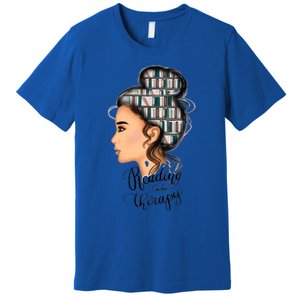 Reading Is My Therapy Messy Bun Gift Premium T-Shirt