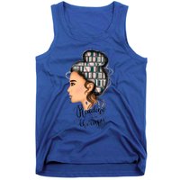 Reading Is My Therapy Messy Bun Gift Tank Top